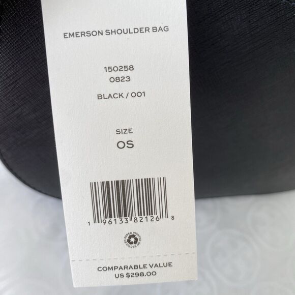 Tory Burch Emerson Saffiano Leather Shoulder Bag in Black 150258 NWT - Picture 15 of 16